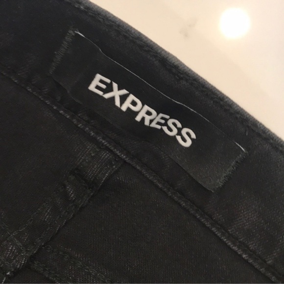 EXPRESS Black Mid Rise Stretch Ankle Jeans - Picture 7 of 8